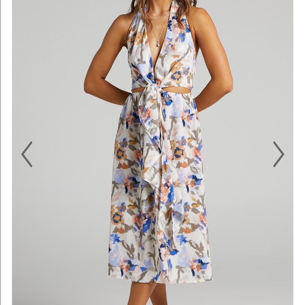 Showpo Harlee Halter Neck Cut Out Midi Dress